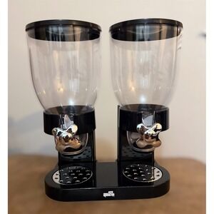 Honey-Can-Do Double Canister Cereal‎ Dispenser Dry Food Snack Black Chrome
